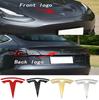 For Model 3 Mode Y Zinc Alloy Car Front Hood Logo Sticker Styling Auto Body Rear Trunk Emblem with Radian Accessories