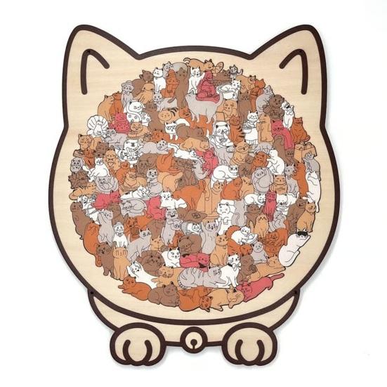 

135 шт./набор Деревянный пазл в форме кошки Тренировка логики Фокус Деревянная игра-головоломка Развивающая Сложная головоломка Игрушка Декорация Подарок для любителей кошек B