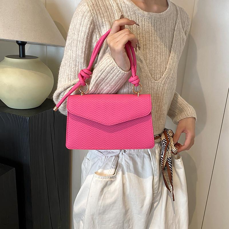 Stylish Retro Chic Small Shoulder Bag For Women In Black Purple White Pink Brown Colors