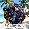 Custom Name Personalized Michael Jackson POP Print Umbrella, Auto Open Close, 8‑Rib Sturdy Frame, Commute Camping Hiking Use, Birthday Gift