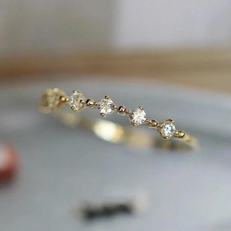 Huitan Colored Cubic Zirconia Women Rings for Wedding Party Luxury Gold Color Bright Female Rings Party Trendy Jewelry Drop Ship