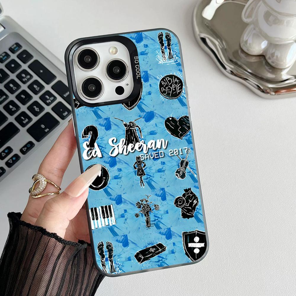 

E-Ed S-Sheeran Hot Singer Phone Case Matte Colored Silver For Iphone 17 16 15 14 Pro 13 12 Air Plus 11 7 8 Max Luxury Cover iPhone17 Air