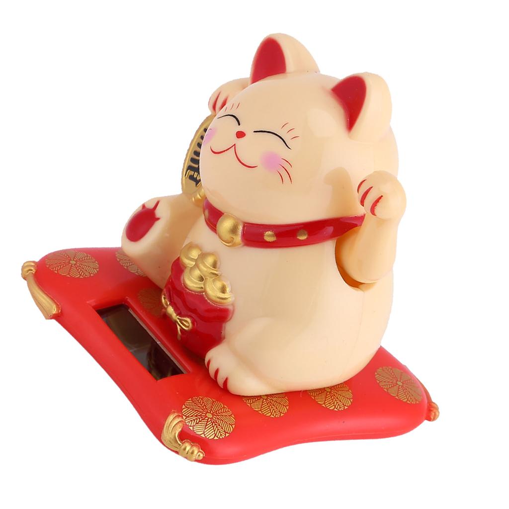 Solar Powered Cute Waving Cat Good Luck Wealth Welcoming Cats Home Display Car Decor