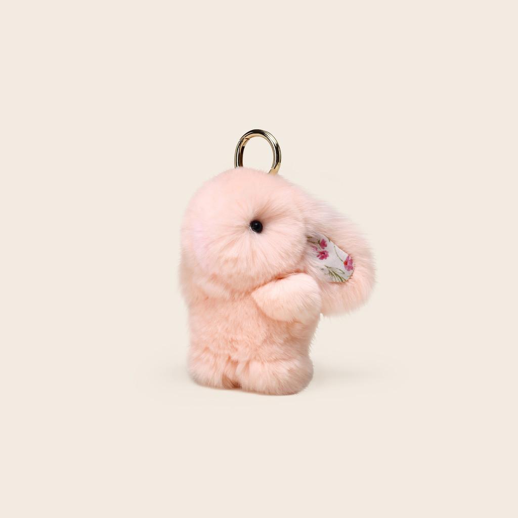 Bunny Keychain Plush With Flower Print For Bag Pendant Decoration Gift Kids