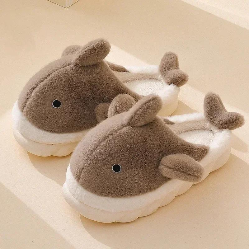 Moda GOOHOJIO Pantofole Peluche Carine per la Casa per Donne Uomini Pantofole Squalo Peloso Cartone Animato Pantofole da Interno Suola Spessa Antiscivolo Scarpe da Camera