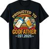 Promoted To Godfather Est 2025 Fathers Day New Godfather T-Shirt