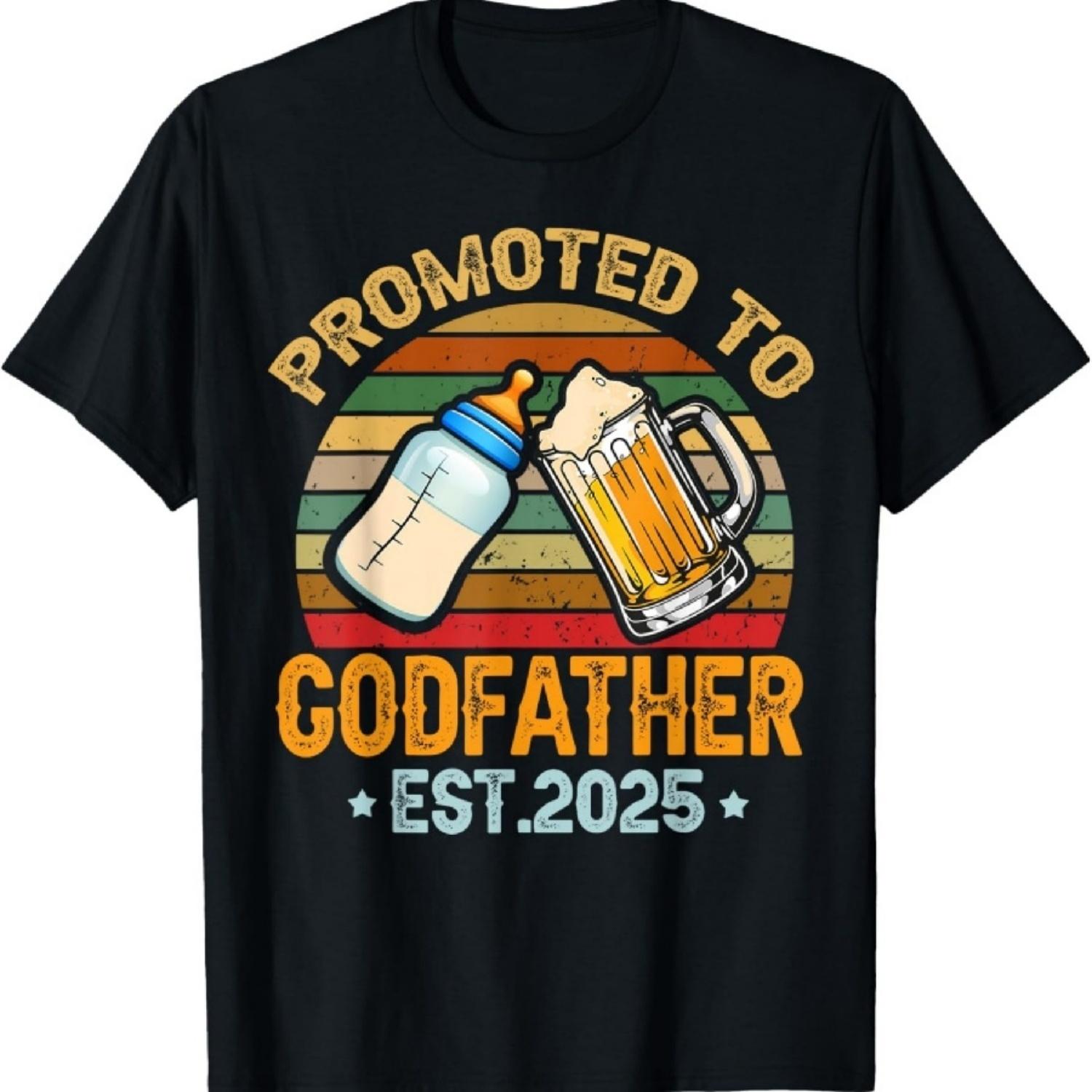 Promoted to Godfather Est 2025 Fathers Day New Godfather T-Shirt XXXXXL разноцветный