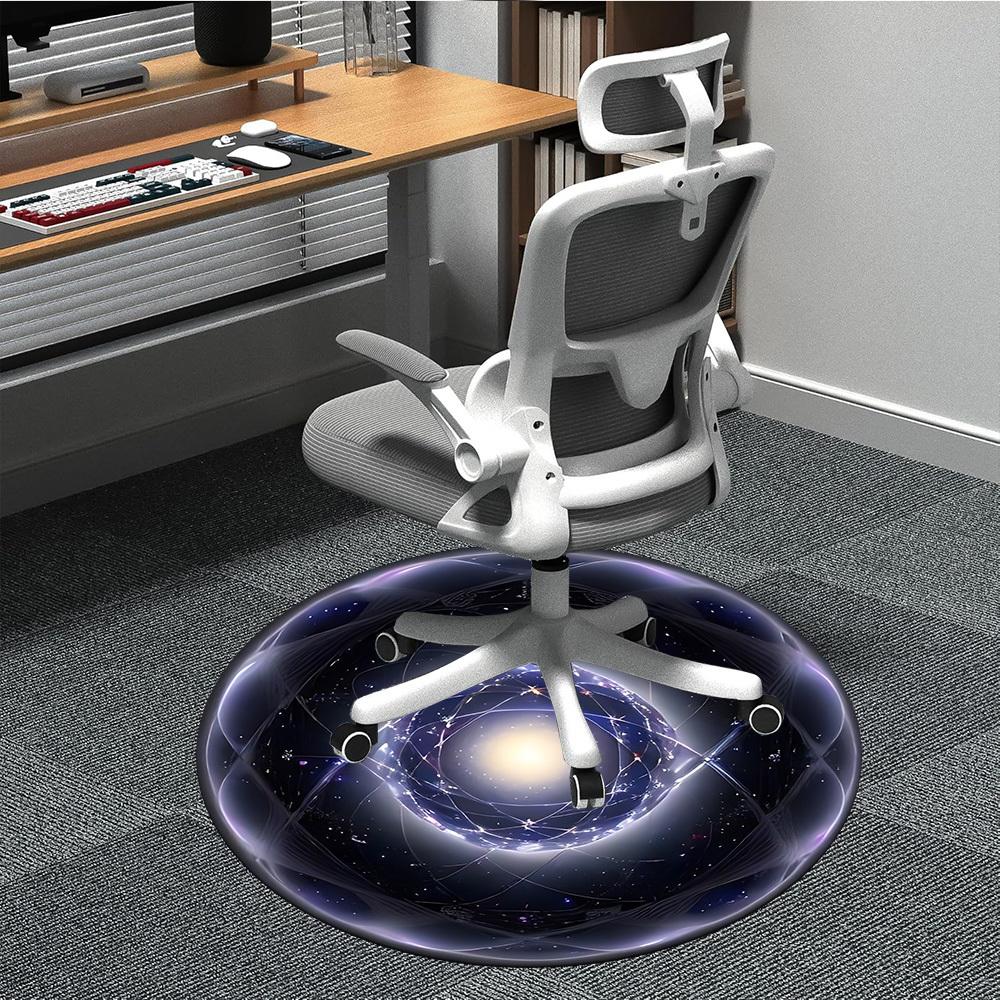 1pc Cosmic Sphere Carpet for Office Non-Slip, Round Carpet, Soft & Comfortable, Carpet for Office, Lightweight Round Floor Mat