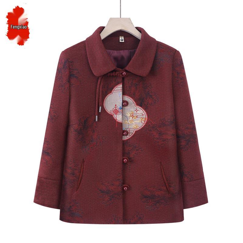 Fengxiao Elderly Women s Chinese Style Autumn Jacket 5XL
