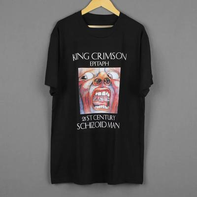 2025 King Crimson Printed 100%Cotton T-Shirt Men's Summer Fashion Personality Street Short Sleeve Cotton Loose Crew Neck Men's