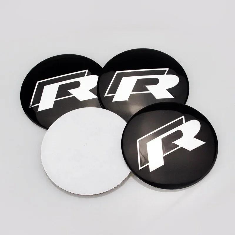 4pcs 56mm Car Wheel Center Sticker for Volkswagen VW GTI ABT Golf 5 6 Polo Passat Tiguan CC Bettle Touran Scirocco Sharan SR32 zf1