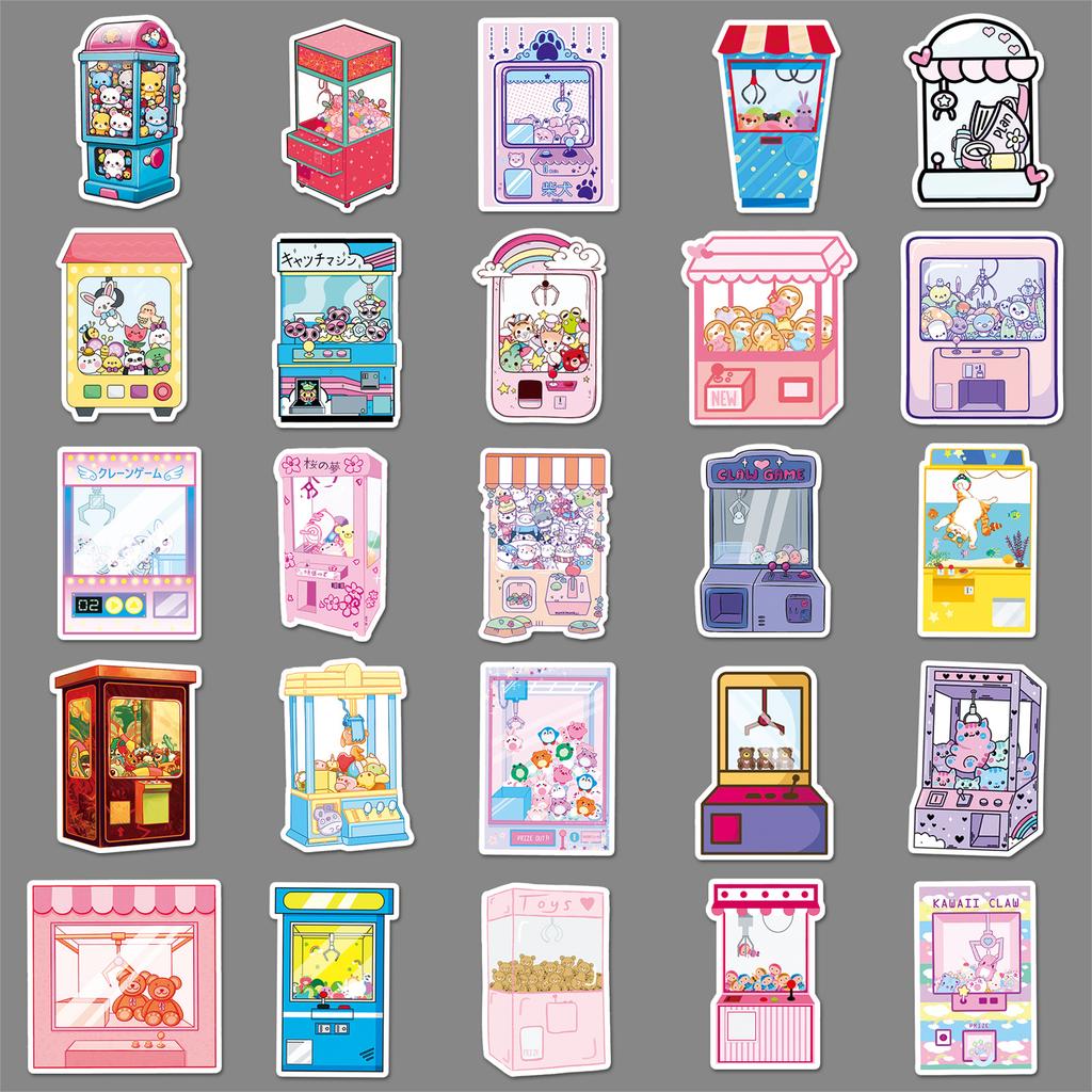 50 Claw Machine Graffiti Stickers Personalized Cartoon Cute Creative Decoration Mobile Phone Suitcase Water Cup Stickers