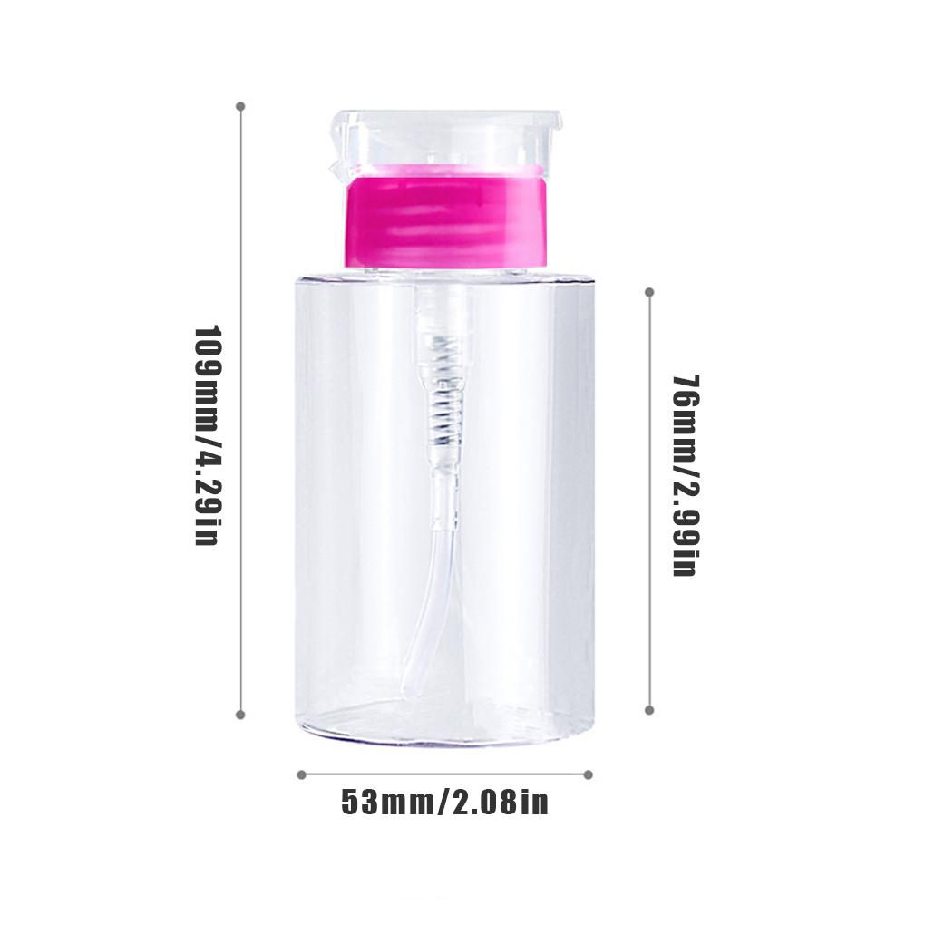 Portable Empty Pump Dispenser Nail Polish Remover Refillable Container Fluid PP Press Bottle Accessory Storage Box Case