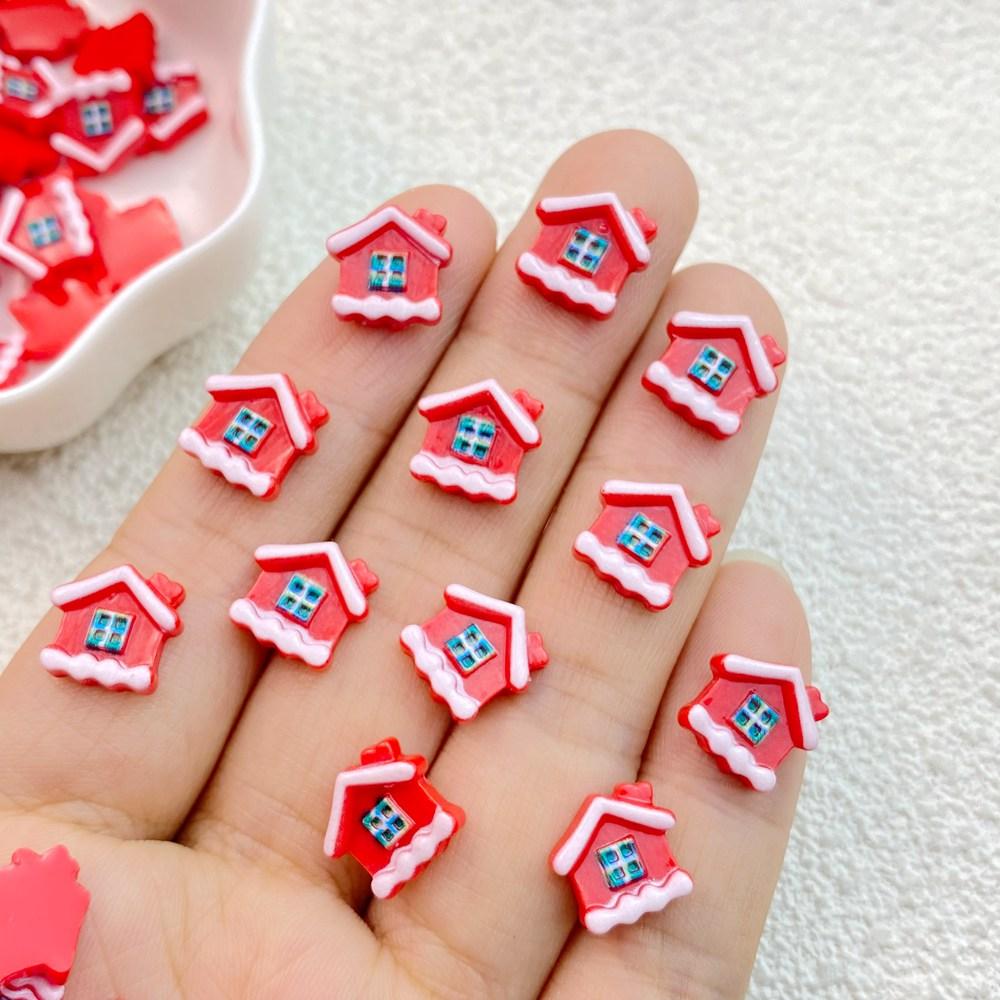 30Pcs New Cute Resin Cartoon Halloween, Christmas Collection Flat Back Manicure Parts Embellishments For Hair Bows