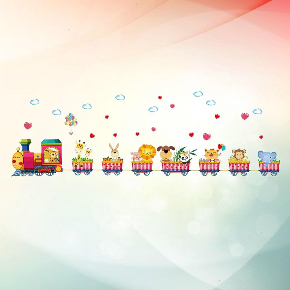 Cartoon Train Wall Sticker Removable Free Wall Decal Kids Nursery