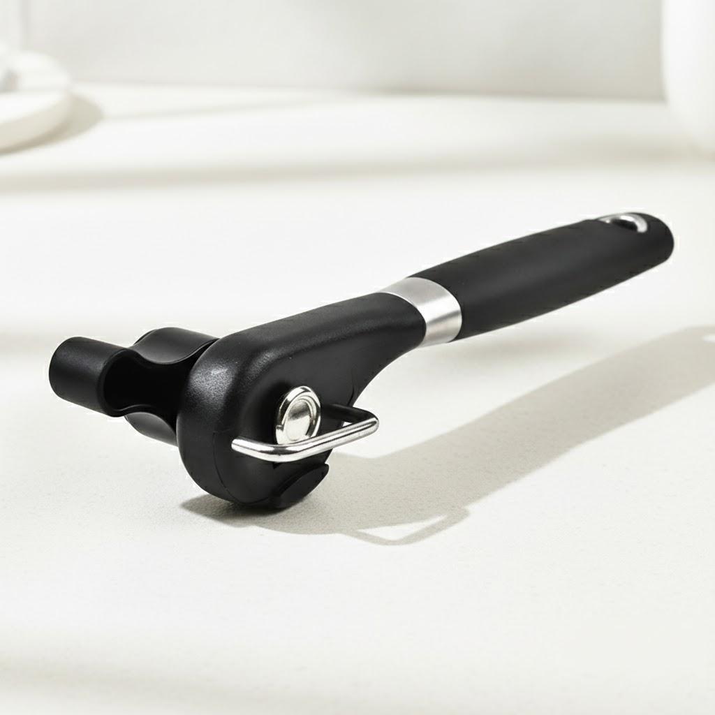 

Professional Stainless Steel Manual Can Opener Kitchen Tool Handheld Jar Lid Cutter Efficient Easy Grip Design чорний