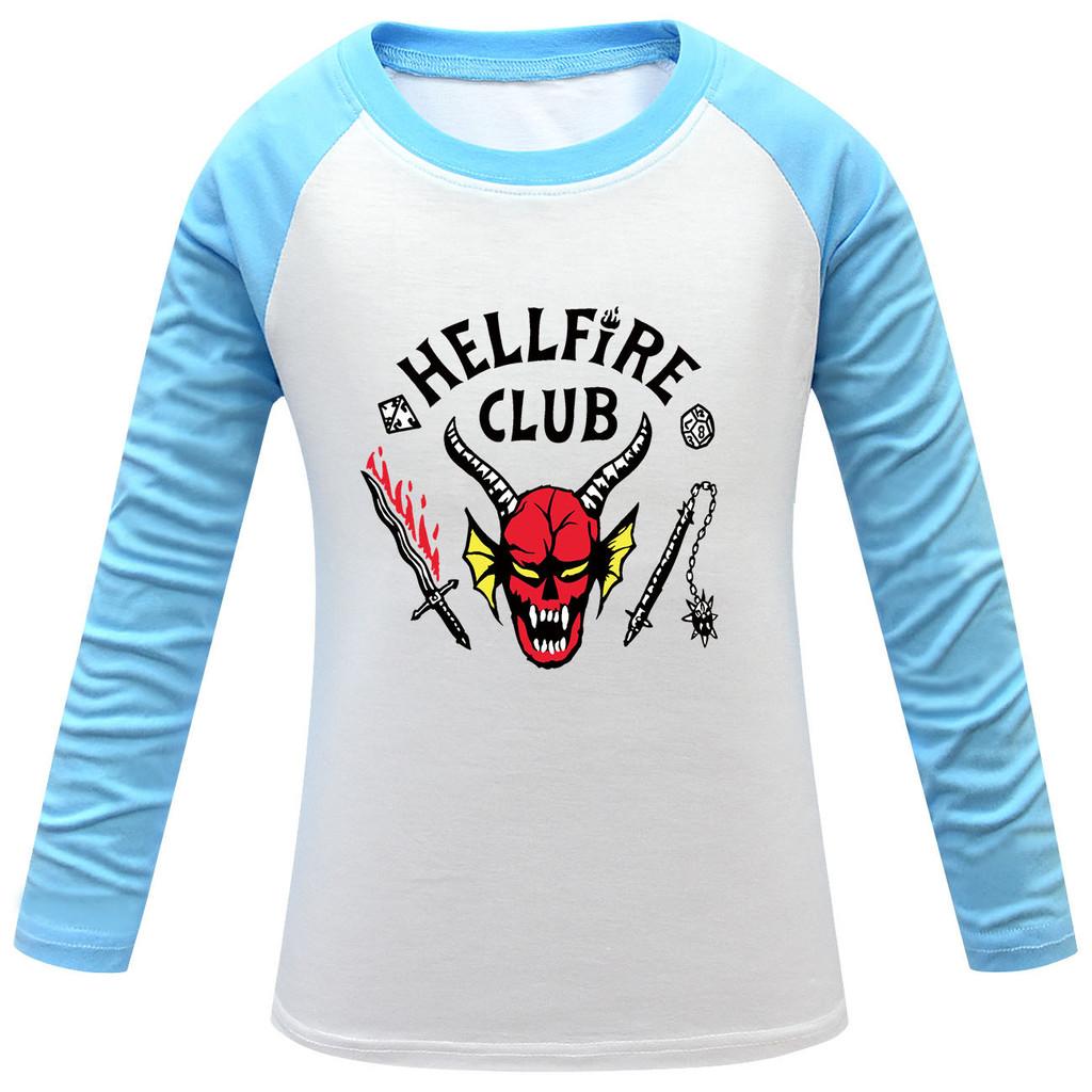 Unique Apparel Kinderen Stranger Things Hellfire Bedrukt T-shirt Lange Mouwen 150cm