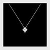 Gold-Plated Nickel Silver Four-Leaf Clover Necklace with Laser Engraved Double-Sided Pendant