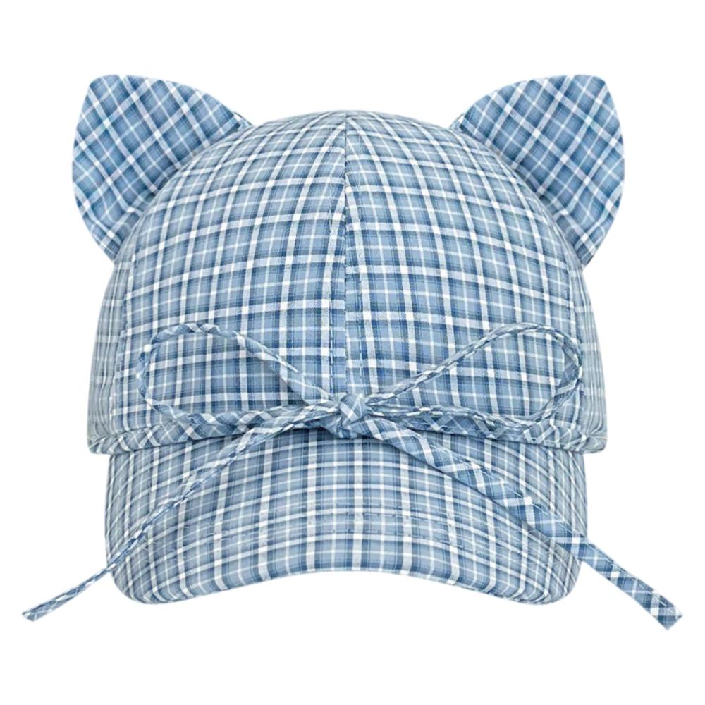Bow Tie Style Baseball Cap Plaid Flat Cap Cute Peaked Cap  Unisex Outdoor