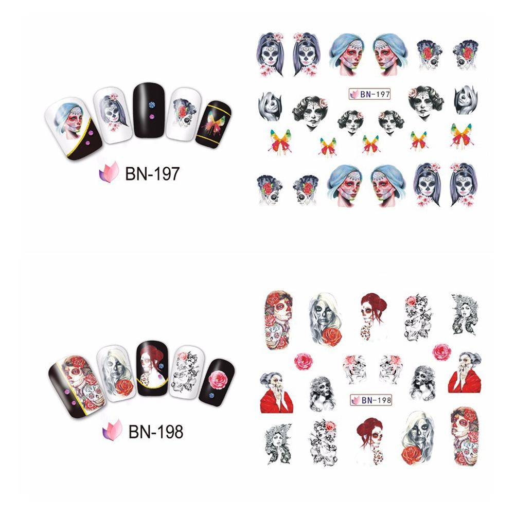 Halloween Bone Transfer Nail Art Sticker Polish Decal Manicure Decoration Accessory