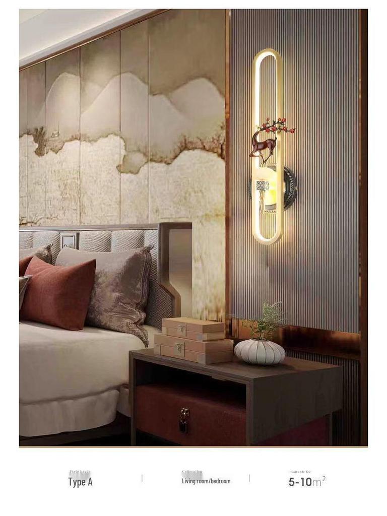 Chinese Cloisonné Enamel Brass Wall Lamp - Minimalist Bedside, Stair, Corridor & Living Room Light