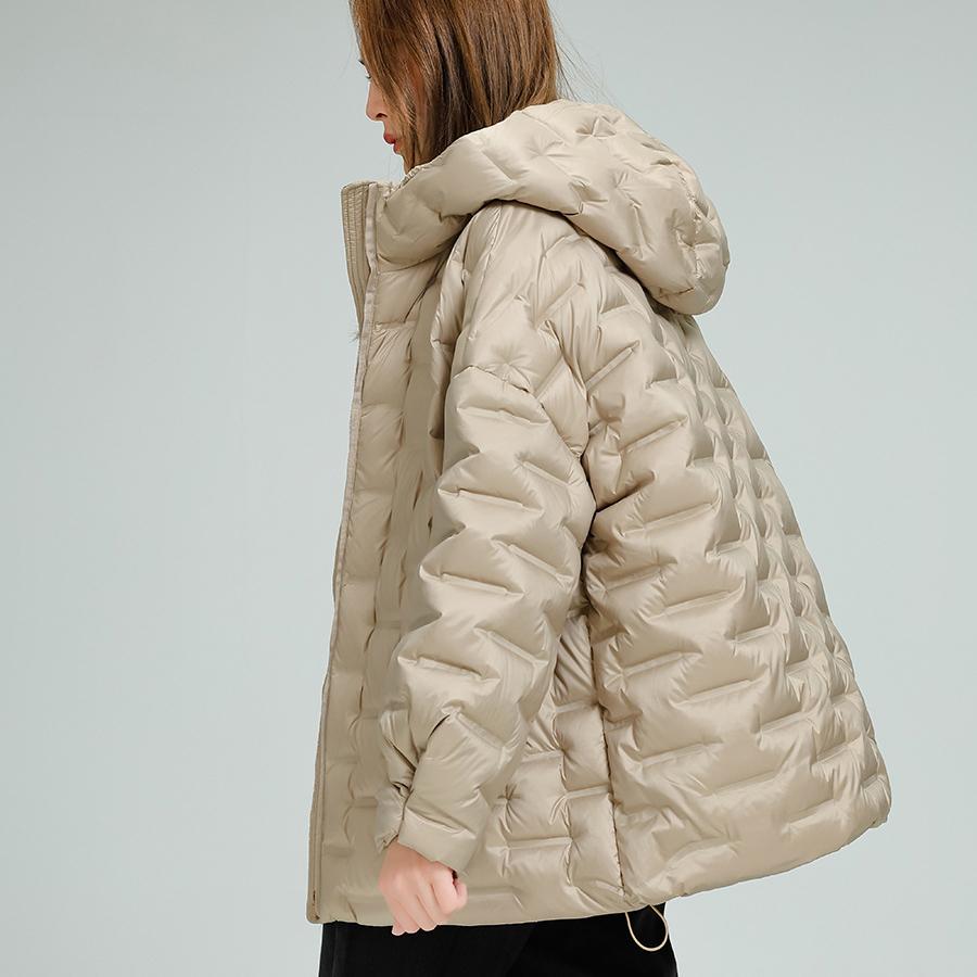 Doudoune Femme Décontractée Ample Oversize Automne Hiver Vêtement d'Extérieur Manteau à Capuche