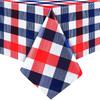 Boao 3 Pieces 4th of July Table Cloth Memorial Day Red White and Blue Tablecloth Buffalo Plaid Plastic Table Covers Rectangle Checkered Patriotic