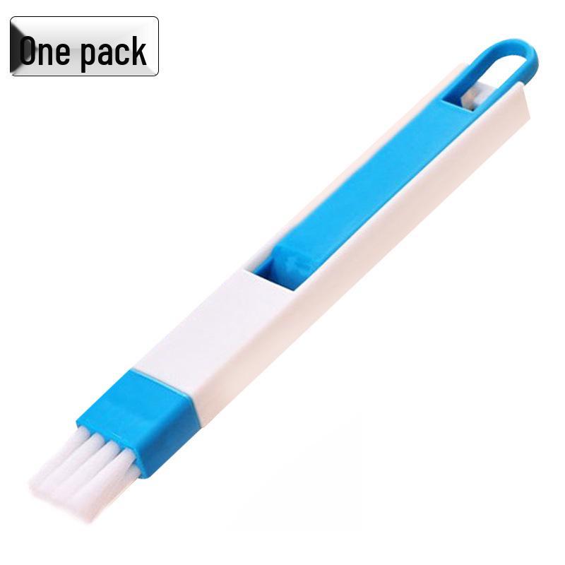 Window Groove Cleaning Brush Set - Dustpan & Small Brush for Corners and Screens синий