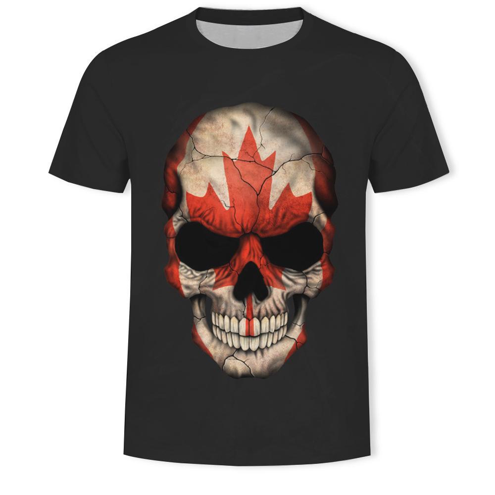 Sommer Rundhals 3D Schädel Print Top Modische Lässige Kurzarm Herren T-Shirts