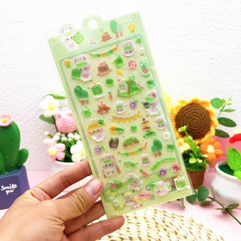 Puffier Sticker Sheets Decorative Sticker Cute Small Sticker for Kids & Adults, Reusing Tiny Sticker for Scrapbooking