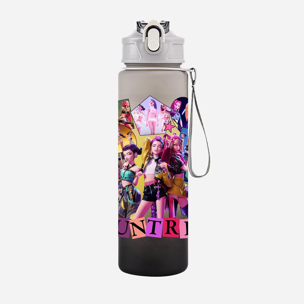 Anime Demon Hunters Printed Character Water Cup Demon Hunters Outdoor Portable Drinking Bottle for Boy Girl Gift