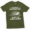 Leicht ablenkbar durch Flugzeuge T-Shirt: Lustiges Pilotengeschenk für Flugzeugenthusiasten