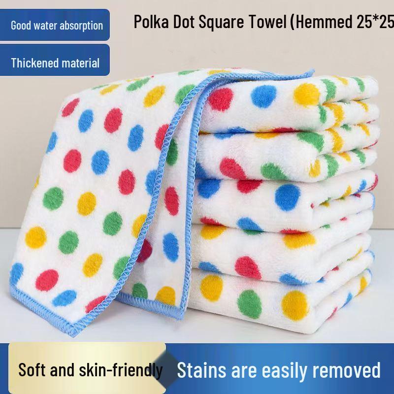Polka Dot Kitchen Dish Cloth - Non-Oily, Highly Absorbent, Lint-Free Cleaning Towel with Scouring Pad