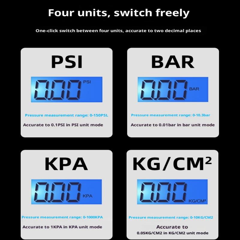 2025  Tire Pressure Gauge With Backlight - High-Precision Digital Lcd Display For Car Safety, Emergency & Maintenance Tool
