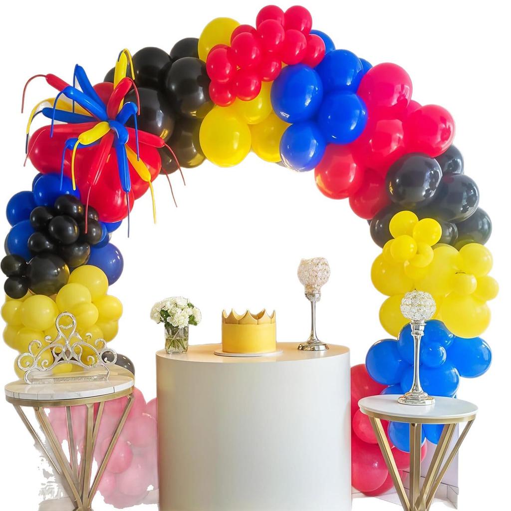 Red, Yellow, Blue, Black Carnival Circus Party Decorations Set for Birthdays, Weddings, and Baby Showers