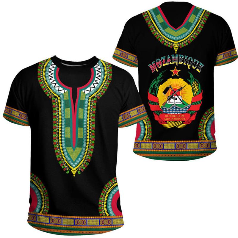 Summer New African Country Graphic Sports T-shirt Mozambique National Flag 3D Print Tee Shirts Men Women Casual Harajuku Tops