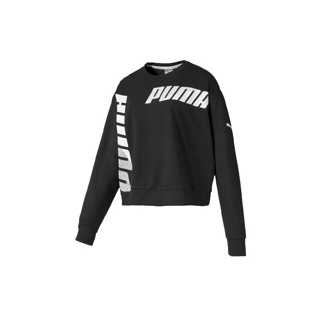 Puma Casual Sports Breathable Round Neck Long Sleeve Sweatshirt Women Tops Black 581027-01