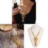 Collier Pendentif Style Tribal Indien en Alliage Doré Avec Motif Fleur en Cristal Pour Femmes