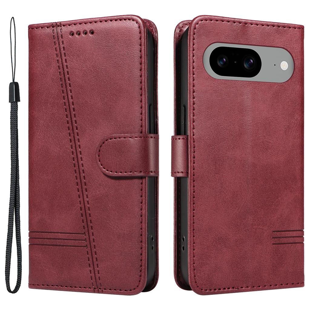 For Google Pixel 8 Case Leather Phone Cover with Wallet and Horizontal Viewing Stand
