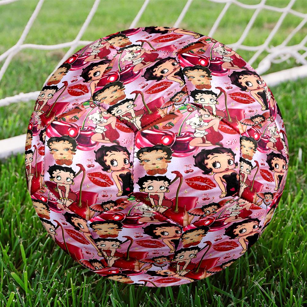 Betty Boop Print Size 5 Soccer Ball, Standard Match Football for Sports Game and Team Practice, Ideal Gift for Soccer Fans