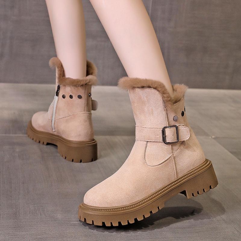 Sněhule dámské zimní nové sametové dámské boty teplé zateplené bavlněné boty krátké boty dámské