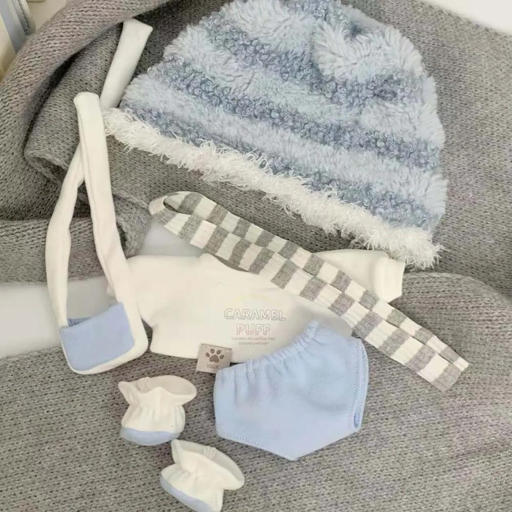 Roztomilý Kawaii Bavlněný Panenka Oblečení Set Vhodný pro 10cm/20cm Bavlněnou Plyšovou Hračku Náhradní Oblečení Set