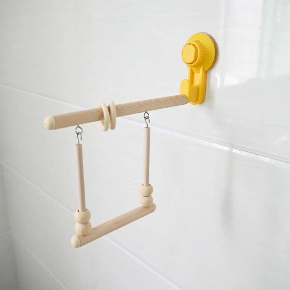 Suction Cup Parrot Stand Wooden Parrot Training Rack Platform Bird Perch  for Cage Hanging
