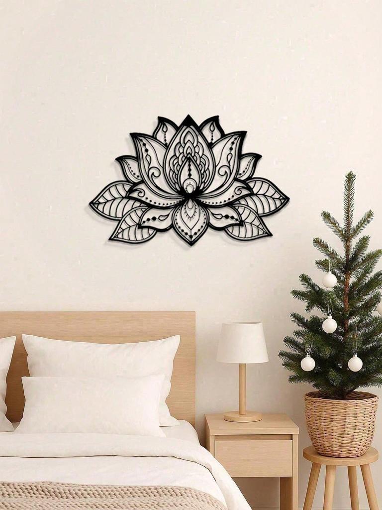 Bohemian Black Mandala Metal Wall Art Yoga Meditation Spiritual Decor