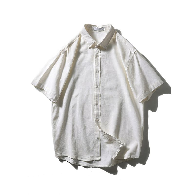 Export Export Tail Order Japanese Style Linen Shirt Men Short Sleeve Summer New Arrival Thin Casual Outwear Cotton Linen Shirt