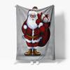 TU Fluffy Santa Blanket Cozy Throw Sherpa Fleece Navidad Christmas Gift Festive Holiday Decor Warm Soft Bedspread Home Decor