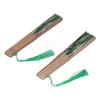 2pcs Folding Fan Green Unique Pattern Elegant Style Handheld Portable Decorative Cooling Tool for Promotional Items