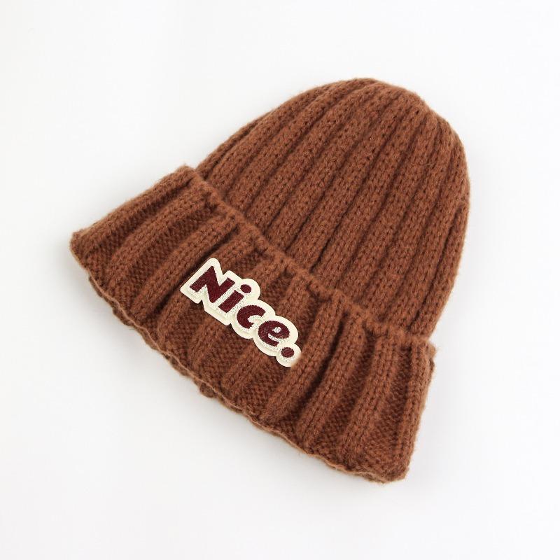 

Цветная вязаная шерстяная шапка в горошек женская зимняя теплая милая милая холодная универсальная вязаная холодная шапка кофейный