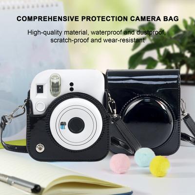 Kameratasche, kratzfest, einfach zu bedienen, mit abnehmbarem Schultergurt, Kamera-Schutztasche für Instax Mini12