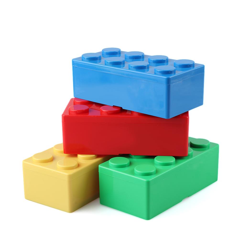 Saving Space Organizer Office Storage Box Building Block Shapes Plastic Desktop Container